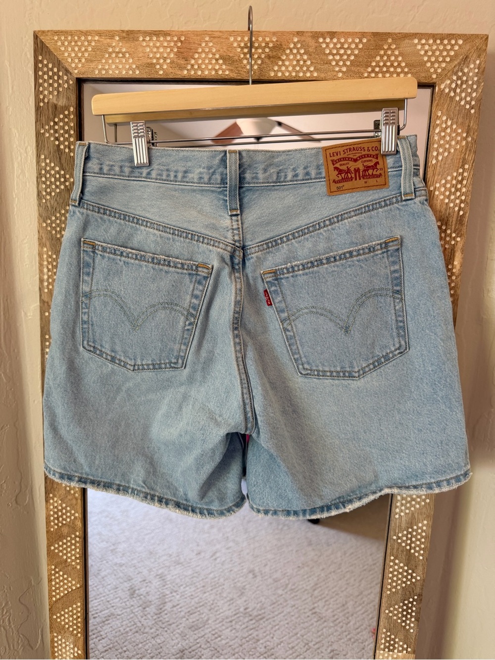 Levi's Light Blue High-Rise Denim Shorts